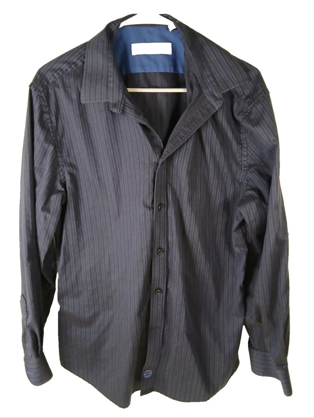 Marc New York Navy Pinstripe Long-Sleeve Dress Shirt